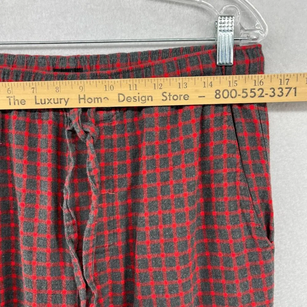 J.CREW Pajama Pants Mens M Flannel Check Lounge PJ Drawstring Cotton Gray